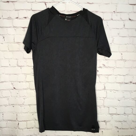 Spyder Men's Active Short Sleeve Tee‎ T-Shirt ProWeb Microfleece Black Size M. - Picture 3 of 8